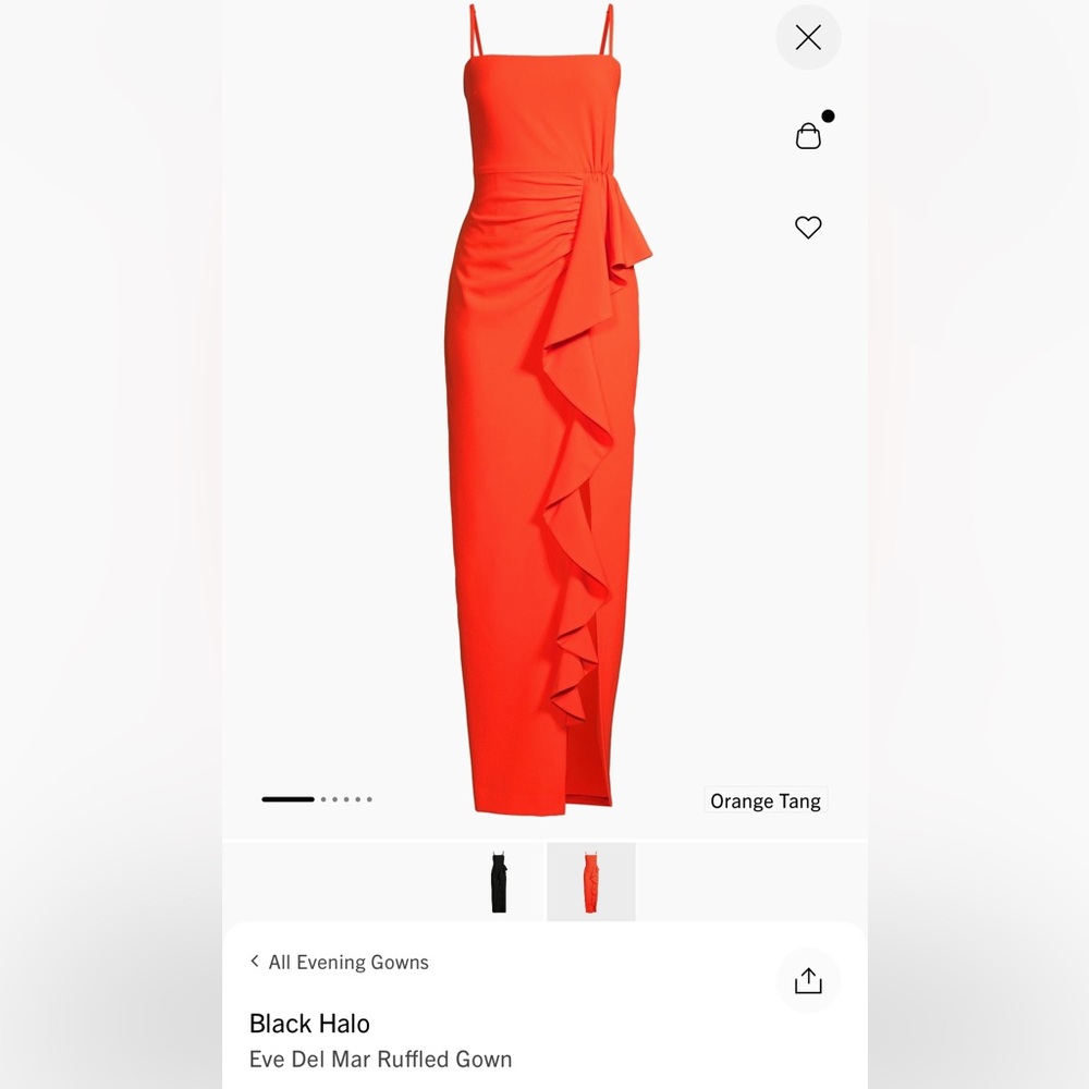 Elegant Orange Ruffled Gown - Worn Once